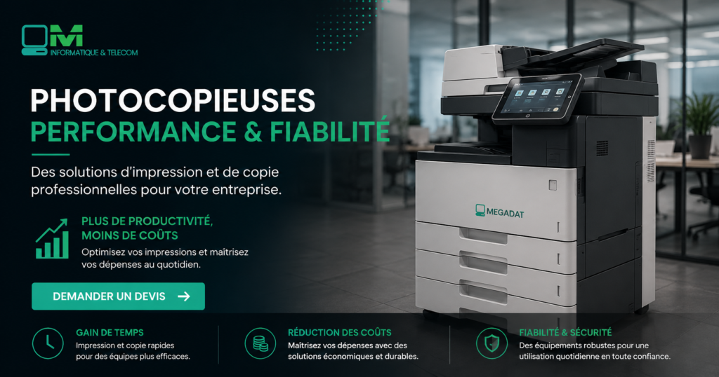 Photocopieur multifonction disponible en location courte, moyenne ou longue durée à Tanger